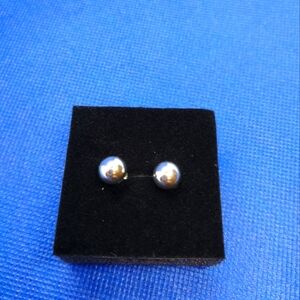 SS 925 Kezef Inc. High Polished Round Ball Earrings 8mm 1.8g